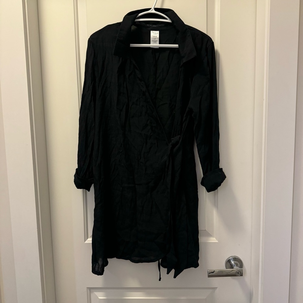 *4 for $25* Time & Tru Black Side Tie Swim Cover Up